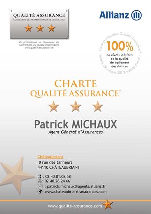Charte Qualité Patrick MICHAUX Assurances Chateaubriant