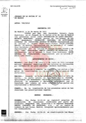 Sentencia OMBUDS sobre Comite empresa nacional