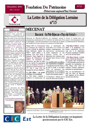Lettre de la Délégation Lorraine n°15