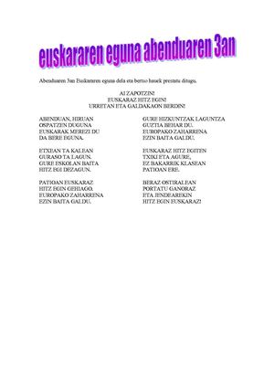 BERTSOAK EUSKAREN EGUNA