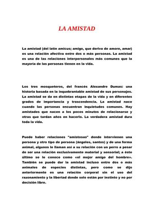 LA AMISTAD