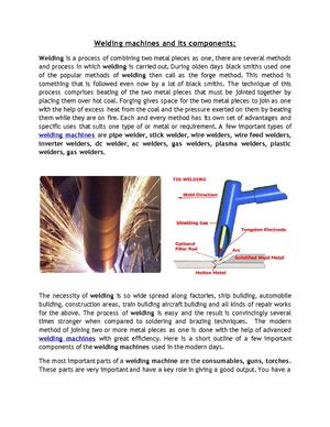 Welding machines and its components: