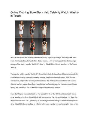 Online Clothing Store Black Halo Celebrity Watch: Weekly in Touch
