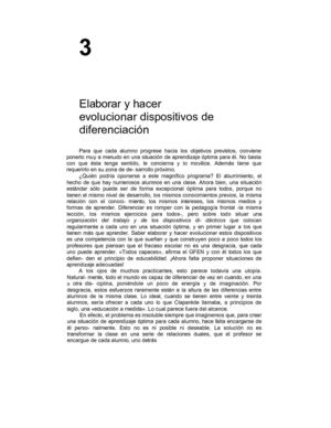 Elaborar y hacer evolucionar dispositivos de diferenciación
