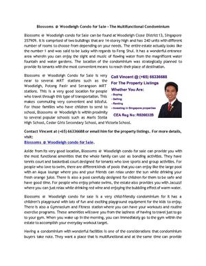 Blossoms @ Woodleigh Condo for Sale - The Multifunctional Condominium