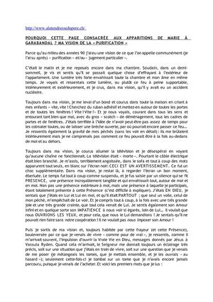 MA VISION DE LA PURIFICATION ET GARABANDAL