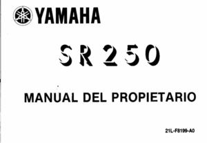 Manual propietario SR-250 YAMAHA--->Tano