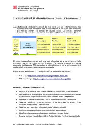 LA DIGITALITZACIO DE LES AULES - EP