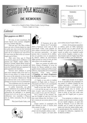 Echos du Pôle Missionnaire de Nemours