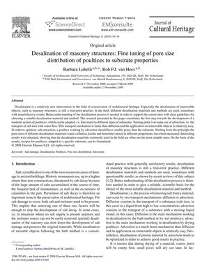Lubelli, B. y Van Hees, R. Desalination structures. 2010