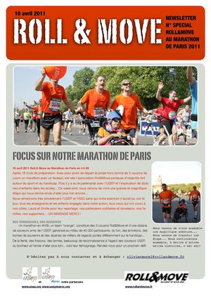 Newsletter Roll&Move n° spécial marathon de Paris avril 2011