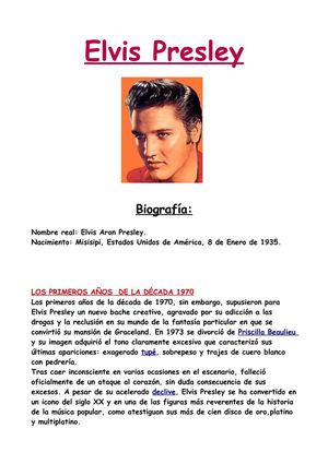 Biografía del Elvis Presley