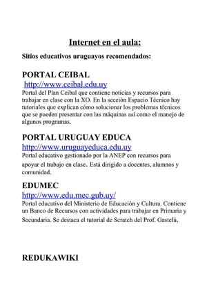 Algunos sitios recomendados para trabajar en el aula