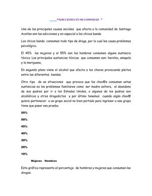 "LAS DROGAS EN MI COMUNIDAD"
