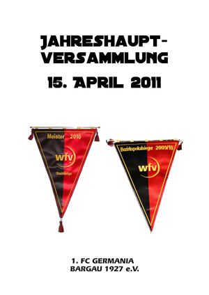 FC Germania Bargau - Berichtsheft zur Jahreshauptversammlung 2011