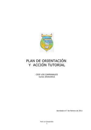 Plan de Orientación y Acción Tutorial Los Campanales