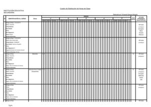 Cuadro de Horas para más de 3 secciones por grado