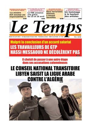 Le Temps d'Algérie Edition du Mardi 19 Avril 2011