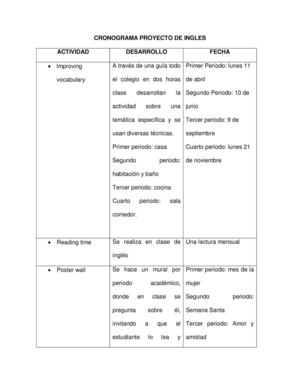 Cronograma de ingles