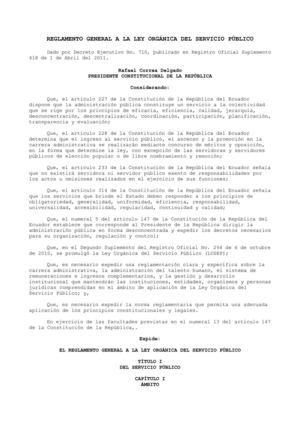 Reglamento de la Ley del Servicio Público