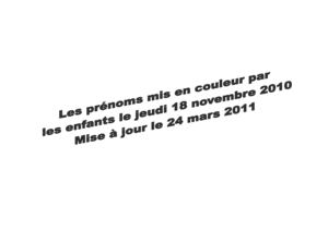 Nos prénoms mis en couleur