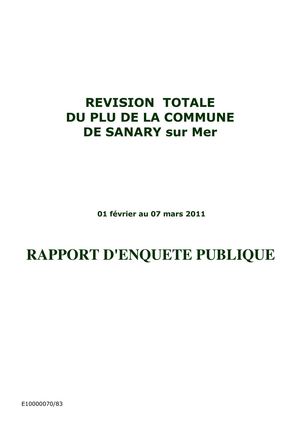 Rapport général de l'enquête sur le PLU