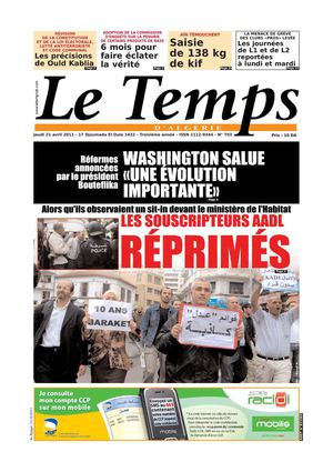 Le Temps d'Algérie Edition du Jeudi 21 Avril 2011