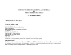 Docentes: Fabio Jimenez, German Ome, Enrrique Rojas, Luz Merida Diaz, Proyecto del grado noveno