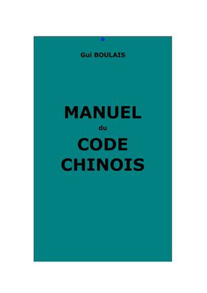 Boulais, Gui : Manuel du Code chinois