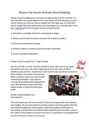 Discover the Secrets of Simple Muscle Building