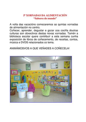 5ª XORNADAS DA ALIMENTACIÓN “Sabores do mundo”