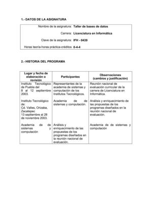 Temario de Taller de Base de Datos