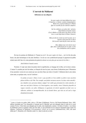 Mallarmé reflexiones sobre una alegoría