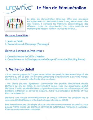 Plan de Rémunération Lifewave