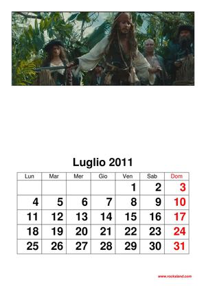 Calendario Pirati dei Caraibi Oltre i confini del mare 2011
