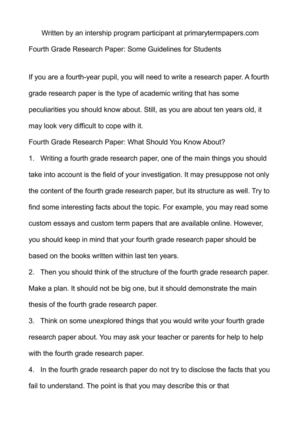 Calaméo - Fourth Grade Research Paper: Some Guidelines for Students