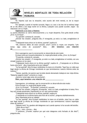 Niveles Mentales de toda relación