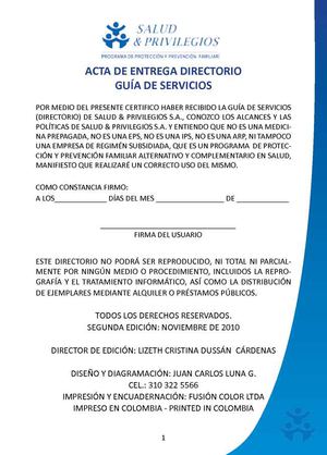 Guia de Servicios Salud y Privilegios