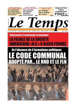 Le Temps d'Algérie Edition du Lundi 25 Avril 2011