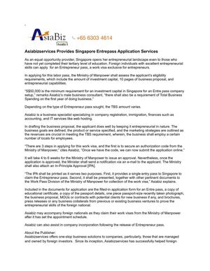 Asiabizservices Provides Singapore Entrepass Application Services