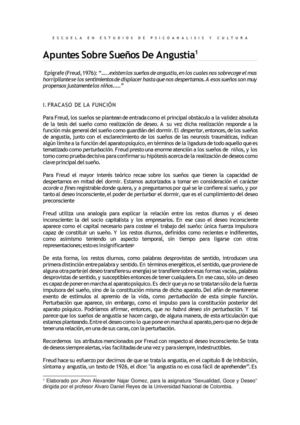 Apuntes Sobre Sueños De Angustia
