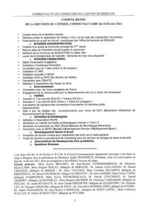 Compte rendu du conseil communautaire de la CCCB du 24 février 2011.