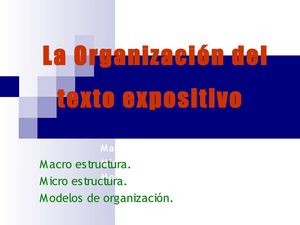 La organización del texto expositivo