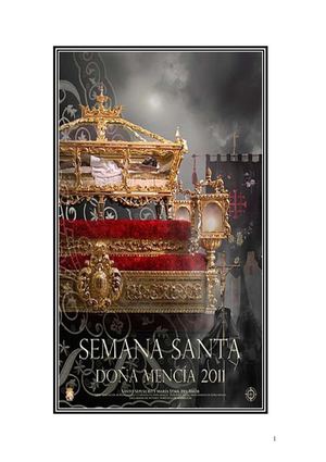 PREGÓN DE LA SEMANA SANTA DE DOÑA MENCÍA 2011. Pregonero  D. Manuel Cubero Baena