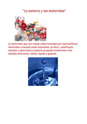 La materia y los matriales.