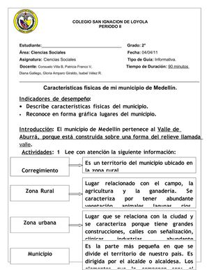 CARACTERÍSTICAS FÍSICAS DE MEDELLÍN