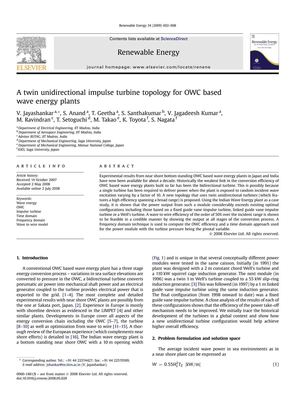 A twin unidirectional impulse turbine topology for OWC based wave energy plants