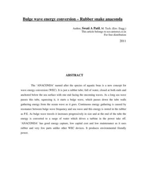 Bulge wave energy conversion – Rubber snake anaconda