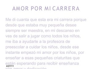 AMOR POR MI CARRERA