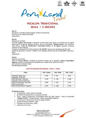 PUCALLPA TRADICIONAL 3DIAS 2NOCHES